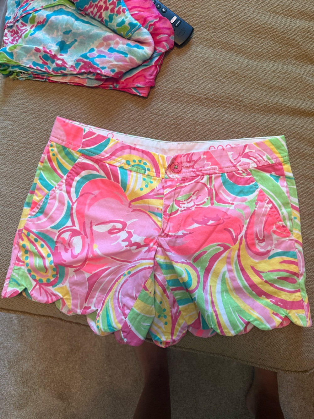 Lily Pulitzer Vibrant Pink Swirl Print Cotton Shorts